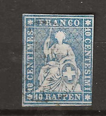 Tutti i francobolli: CH023c - Strubel no 23c obl. – Usato da Trélex venduto da Phil_Albert