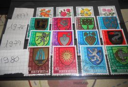 Briefmarken Pro Juventute 1977-1980 mit Wappen