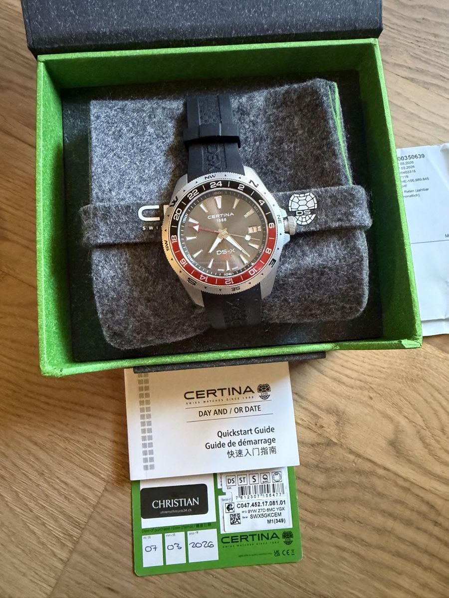 Certina Orologi: CERTINA - DS-X GMT – Nuovo e nell'imballaggio originale da Bachenbülach venduto da RN-789