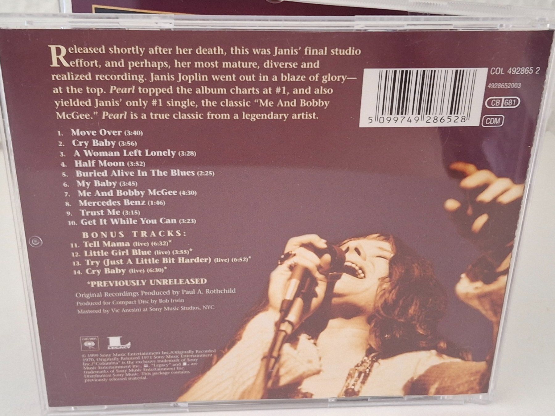 CD: CD Janis Joplin -  Pearl ..Remastered & Bonus Tracks – Usato da Aarberg venduto da Jackup1 1
