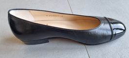 Tanino Crisci ballerines en cuir noir 35 faites main NEW