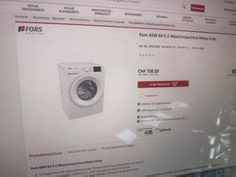 Fors Waschmaschine mit 5Jahren sorglos Werksgarantie 699,-