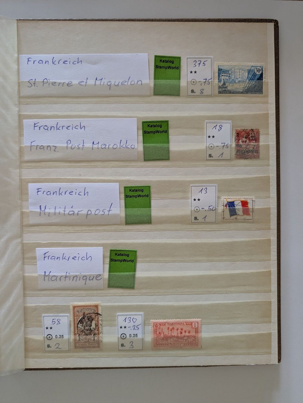 Tutti i francobolli: Frankreich + Kolonien + Postämter in 2 Alben – Usato da Steinmaur venduto da compura49 5