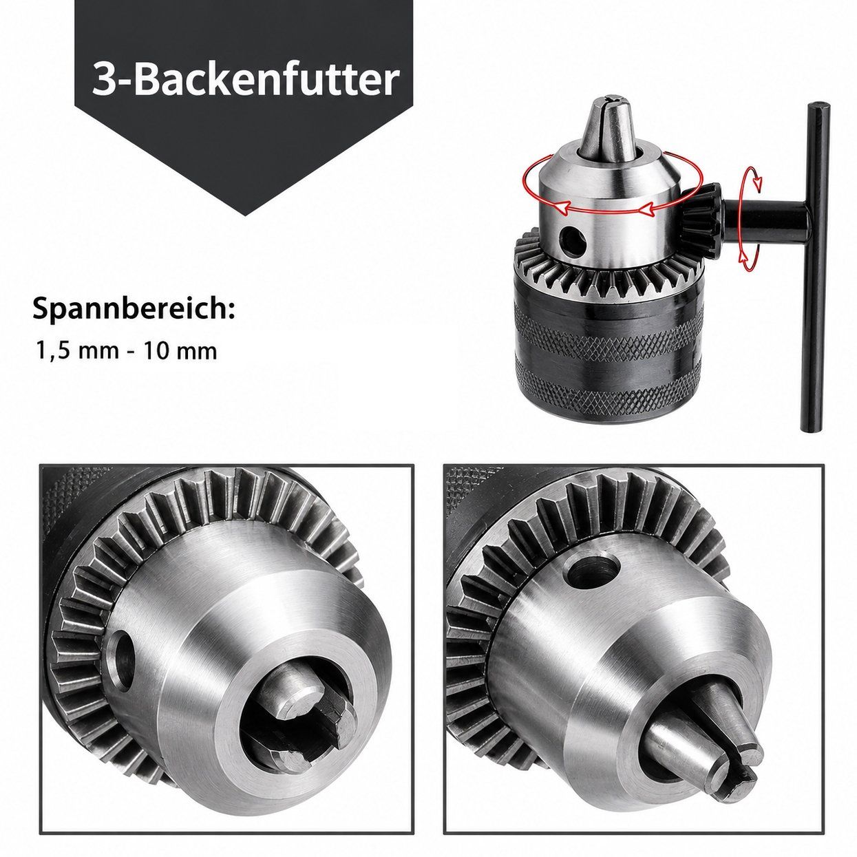 Trapani: 3-Backen Bohrfutter 1/4" Hex für Impact & Akkuschrauber – Nuovo (secondo la descrizione) da Chiasso venduto da online.shop 2