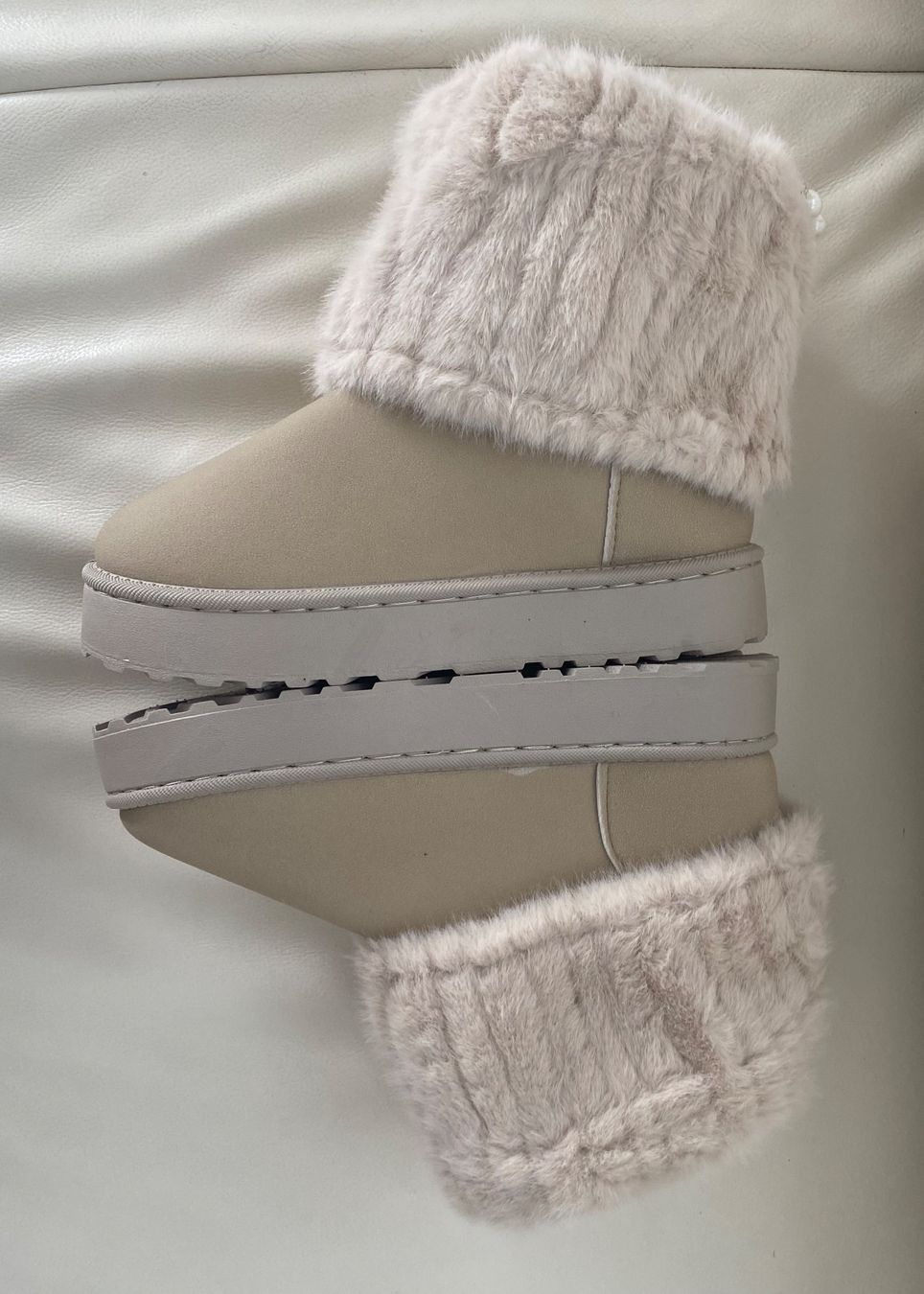 Damenschuhe: Eyecatcher - exklusive Perlen Stiefeletten, beige, 39 – Neu und originalverpackt aus Winkel von ferrari2022 3