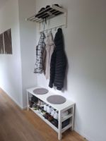 Garderobe und Schuhregal weiss (inkl. 2 Kissen)