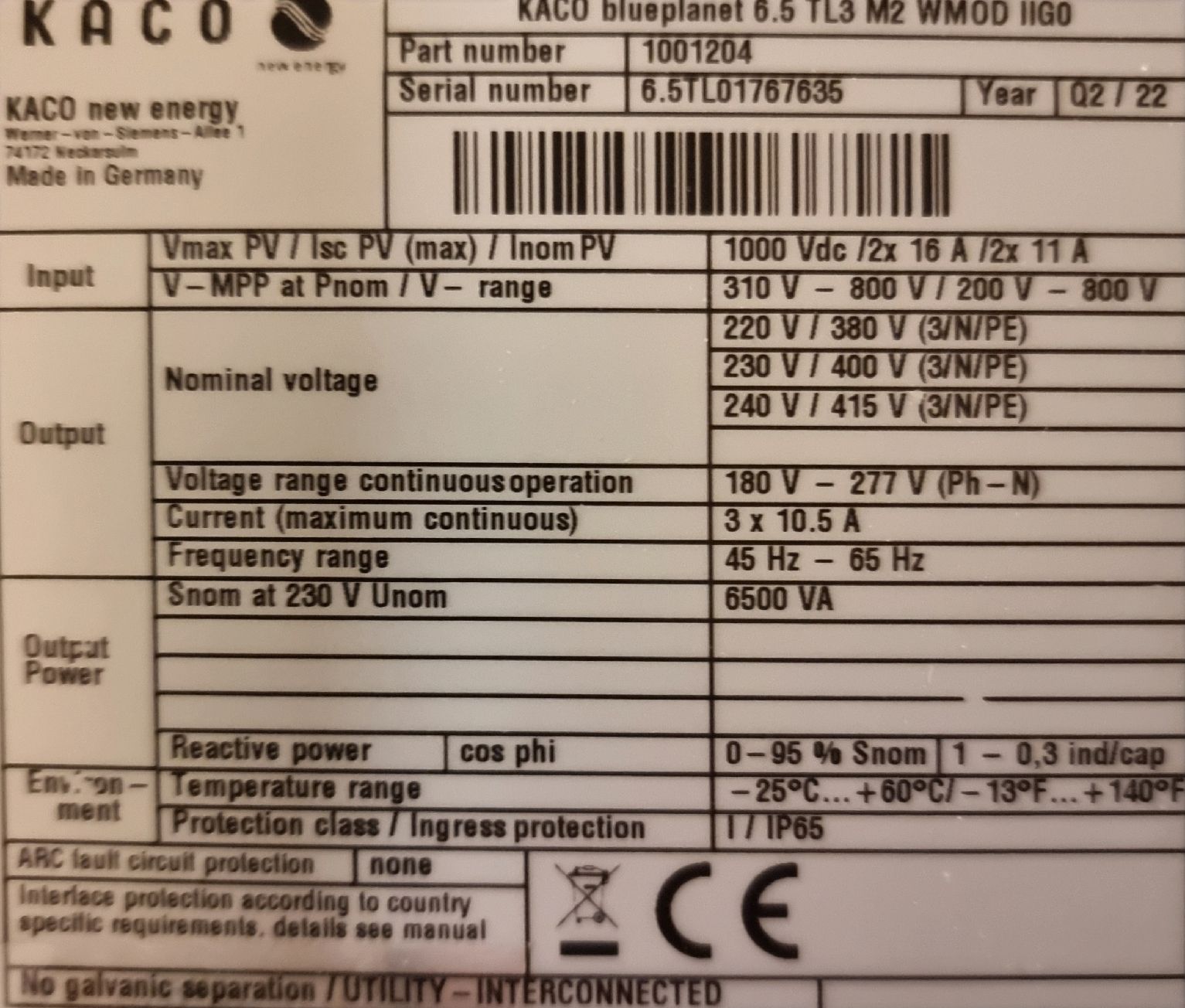 Wechselrichter: Solar Wechselrichter KACO blueplanet 6.5 TL3 – Neu (gemäss Beschreibung) aus Etzgen von loelilurch 3
