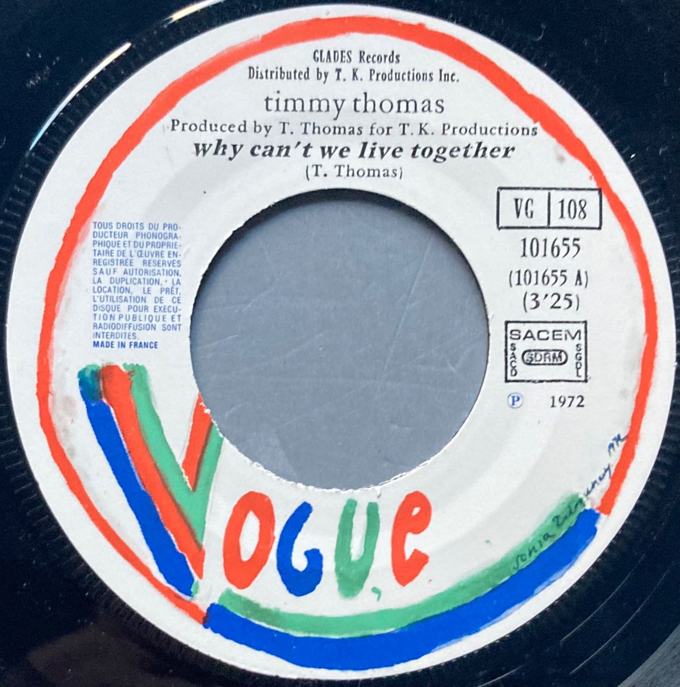 Schallplatten: TIMMY THOMAS - WHY CAN'T WE LIVE TOGETHER – Gebraucht aus Poliez-Pittet von Newtown-Records 2