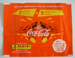 2016 panini euro 2016, 4 x tüte coca cola