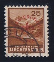Liechtenstein 1934-37: 25 Rp. Aufdruck rot - Kat. 160.--