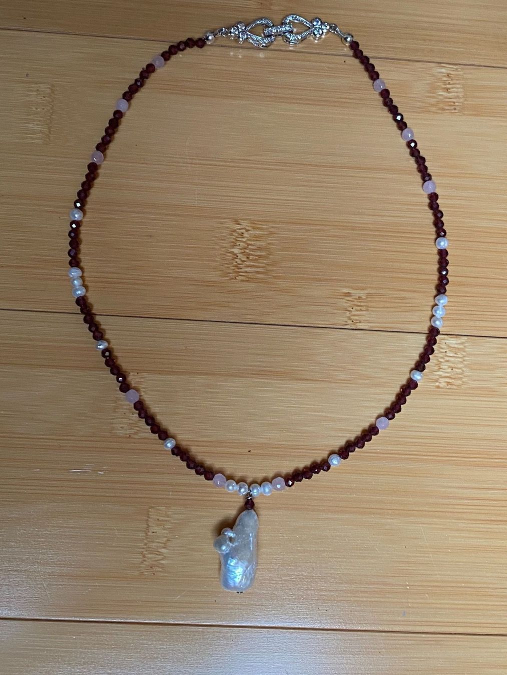 Catenine: Unikat Granat Collier, Süsswasserperlen – Nuovo (secondo la descrizione) da Basel venduto da Chili007 6
