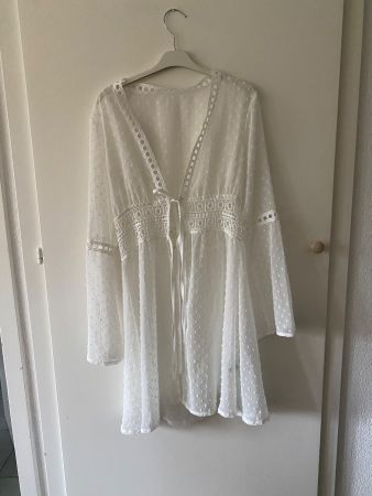 Robe blanche bohème dentelle Shein femme taille S été légère