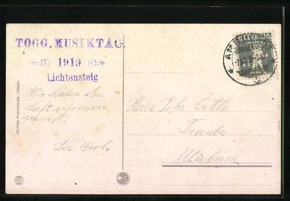 Cartoline postali: Lichtensteig, Stadtbrücke und Thurschle – Usato da Berlin venduto da bartko-reher 1