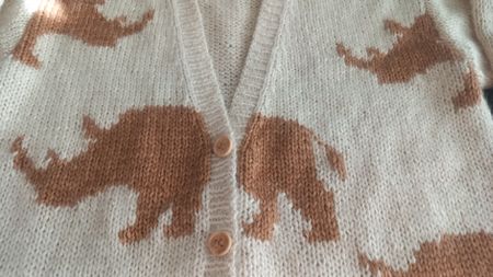 Strickjacke,  Nashorn,  Gr M, Seta-Mohair