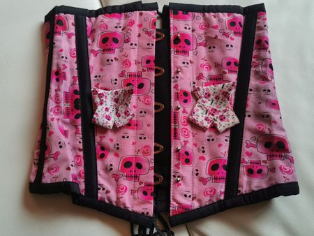 Burleska Korsett Gr 22 Skully Skulls NEU