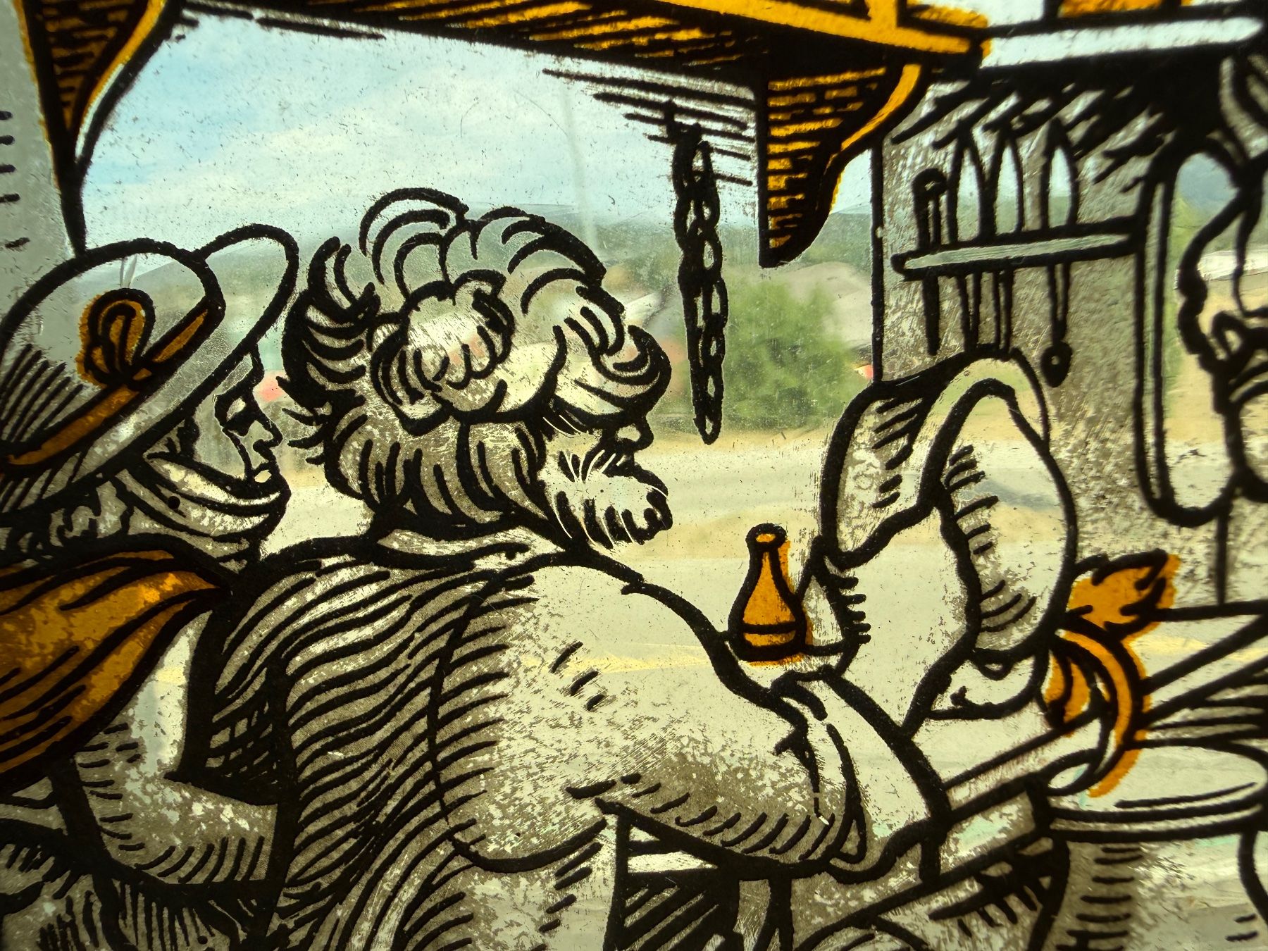 Altro in Antiquarato & Arte: Buntes Glasbild mit mittelalterlicher Szene, 22x17 – Usato da Wöschnau venduto da Vinsale 7