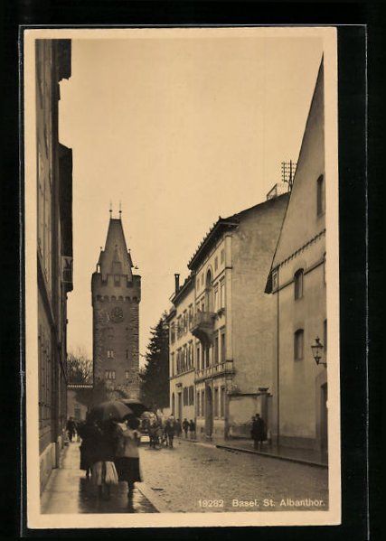 Cartoline postali: Basel, Strassenpartie am St. Albanthor – Usato da Berlin venduto da bartko-reher