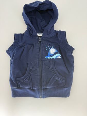 Sweat-Gilet/ Weste mit Kapuze Gr. 74/80 von impidimpi