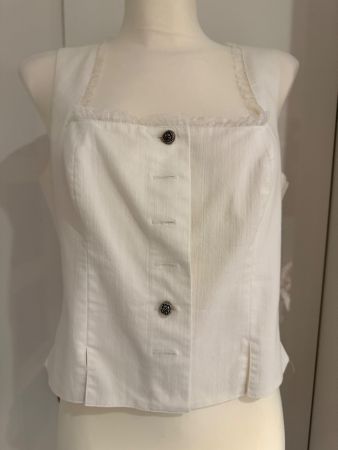 Trachten Dirndl Mieder Bluse weiss  Gr. 38 40 für Rock Hose