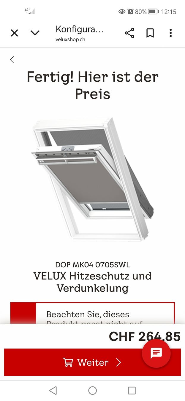 Velux Markisen: Velux Verdunkelungs und Hitzeschutz Rollo – Gebraucht aus Wil SG von u65c63m98v99 1