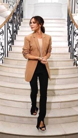 Victoria Beckham front split tuxedo trouser, cobalt blue