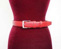 Roter Gürtel – Vegan Leather – Grösse 80