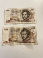 G 169 ) 2x 20 Schilling Banknote 1986