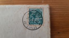 Brief mit Briefmarke Helvetia 5 Rappen Stempel Bei Gstaad