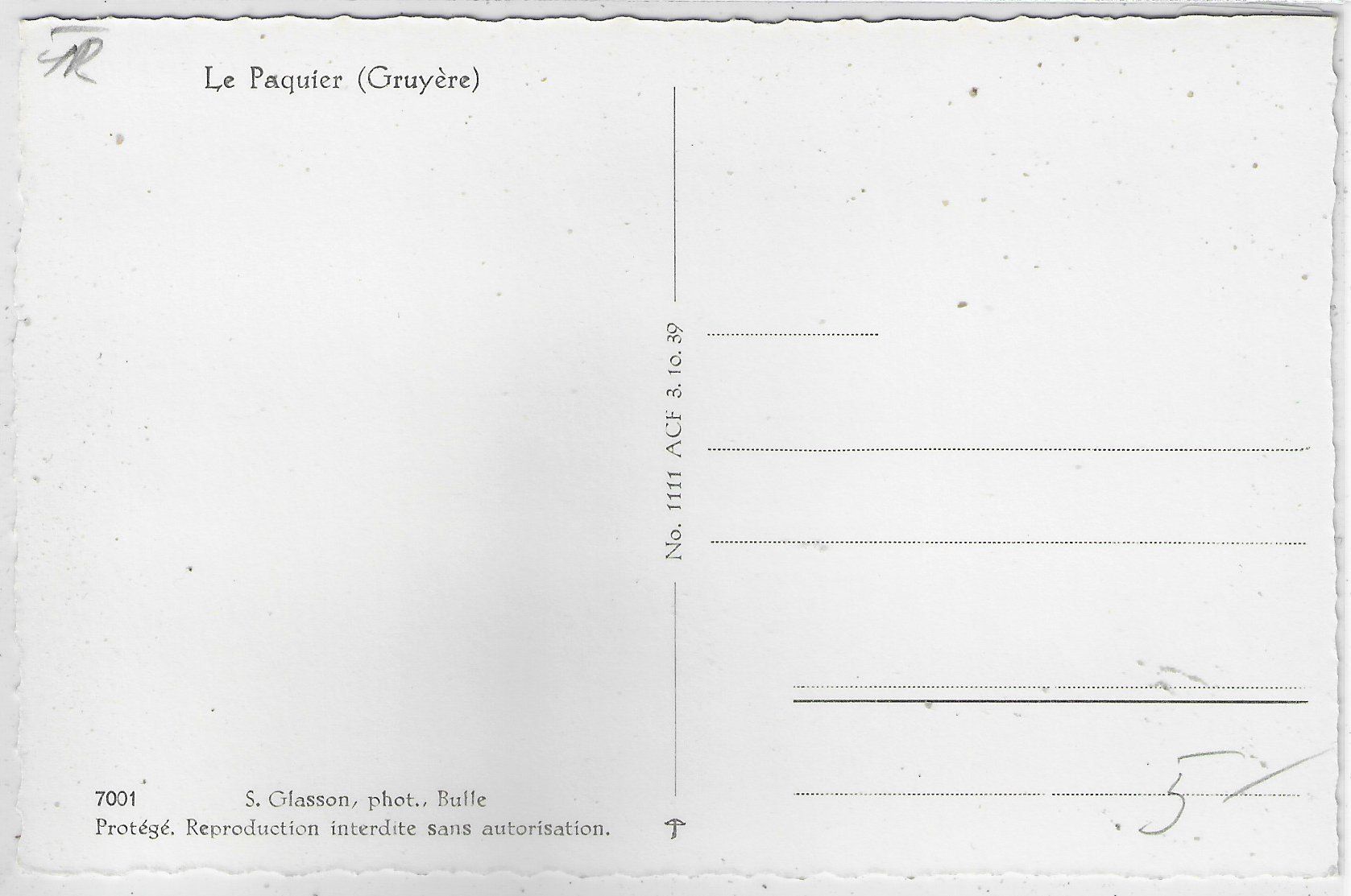Cartoline postali: Le Paquier - Vue generale – Usato da Ettingen venduto da Kartenplanet 1