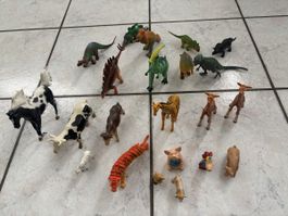 Spielzeug Tier Figuren Set: Dinosaurier und Bauernhoftiere!