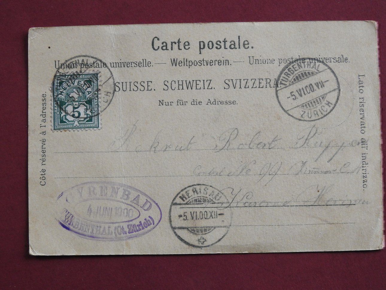 Cartoline postali: Gyrenbad b. Turbenthal – Usato da Rain venduto da 999-800-K 1