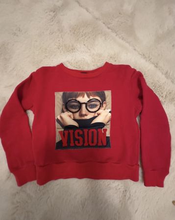 Roter Mädchen Pullover Gr. 34, 9-10A. Langarm, Vision Motiv