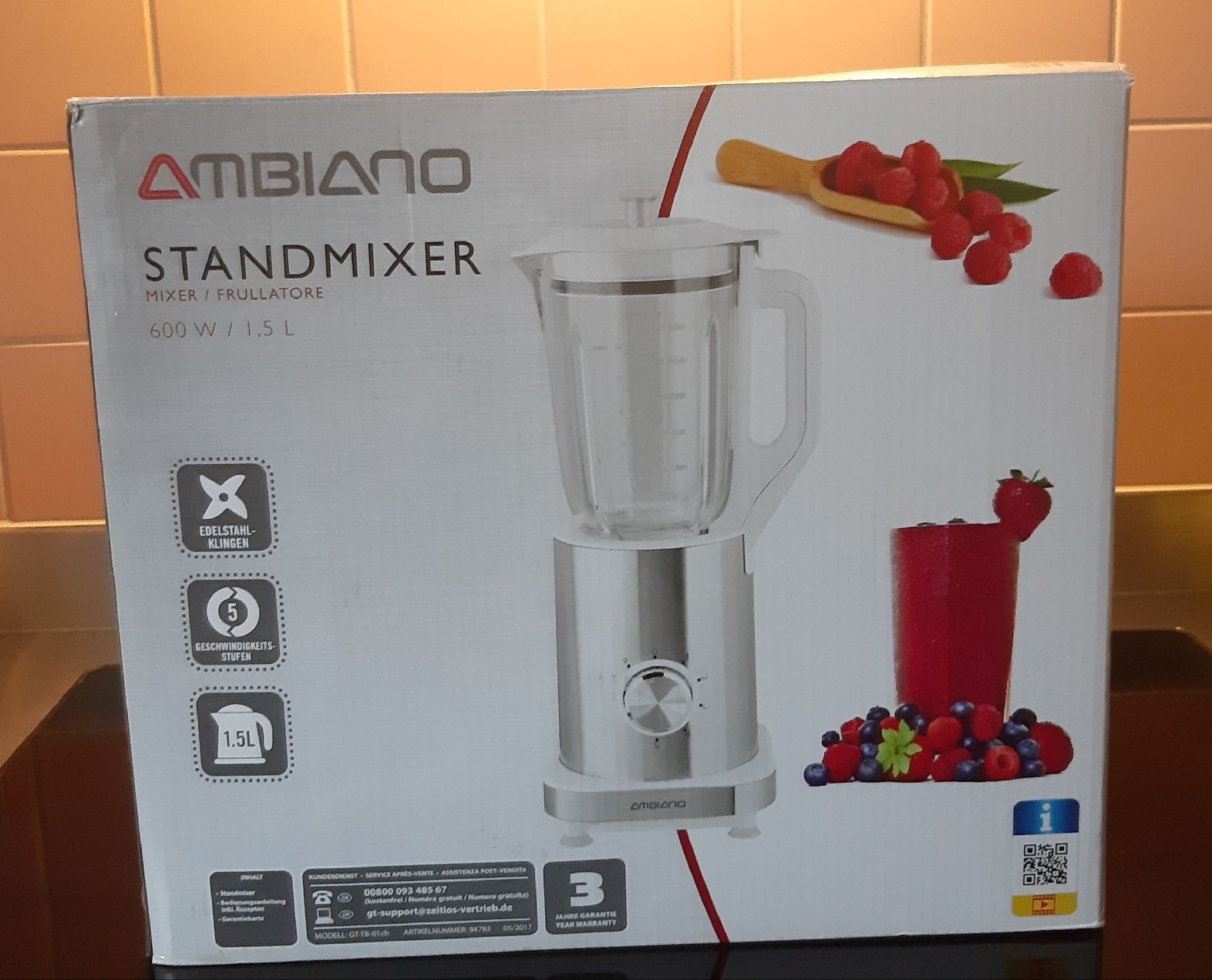 Ambiano Elettrodomestici da cucina: NEU! Standmixer - Glas – Nuovo e nell'imballaggio originale da Zürich venduto da Venecia25