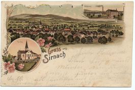 LITHO Gruss aus SIRNACH, Kirche, Weberei