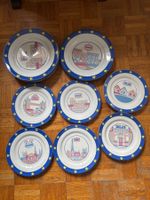 12 assiettes en porcelaine -collection Europe vintage