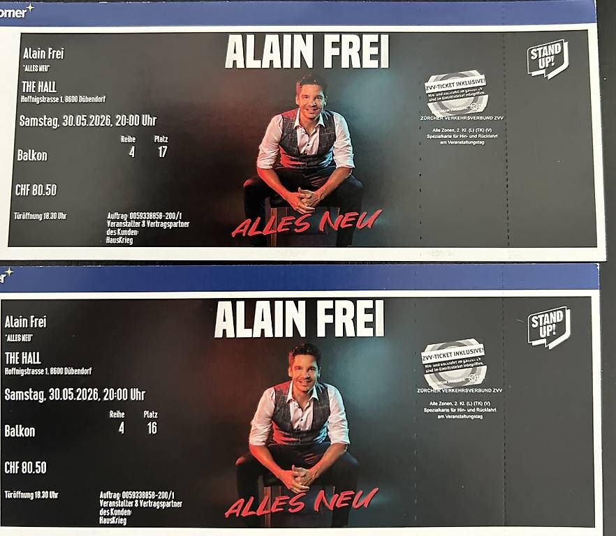 Biglietti: Alain Frei: Alles neu – Usato da menziken venduto da xaver76 1