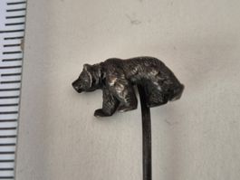 Antik Anstecker Silber Vintage Schmuck Bär Anstecknadel