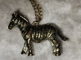 Zebra, 3D Halskette, Zebra-Schmuck, 🦓, cebre, 70cm pony