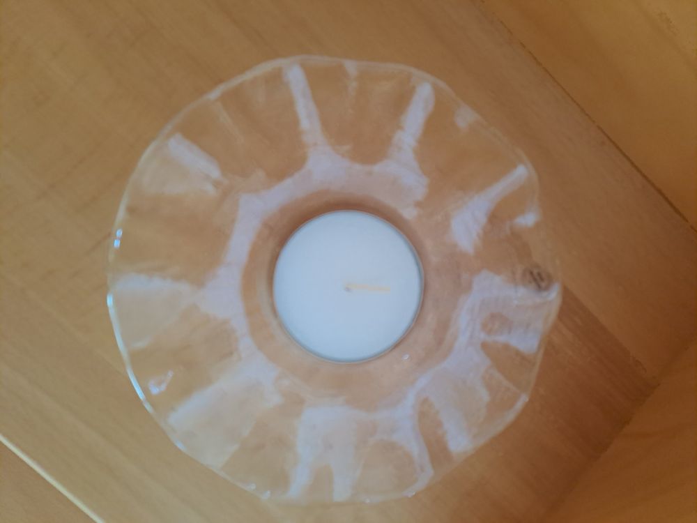Glasi Hergiswil Bicchieri: Glasschale mit Kerze / Glasi Hergiswil – Nuovo e nell'imballaggio originale da Andwil TG venduto da Natur5