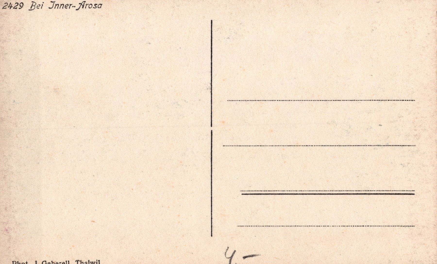 Ansichtskarten: 0057 - Postkarte / Ansichtskarte - Wiese bei Inner Arosa – Gebraucht aus Reinach BL von Boston-Verkauf 1
