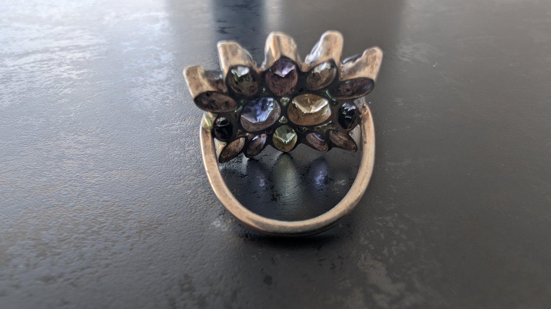 Anelli: Prächtiger Sterling-Silber-Ring mit bunten Steinen – Usato da Egg b. Zürich venduto da leroy711 5
