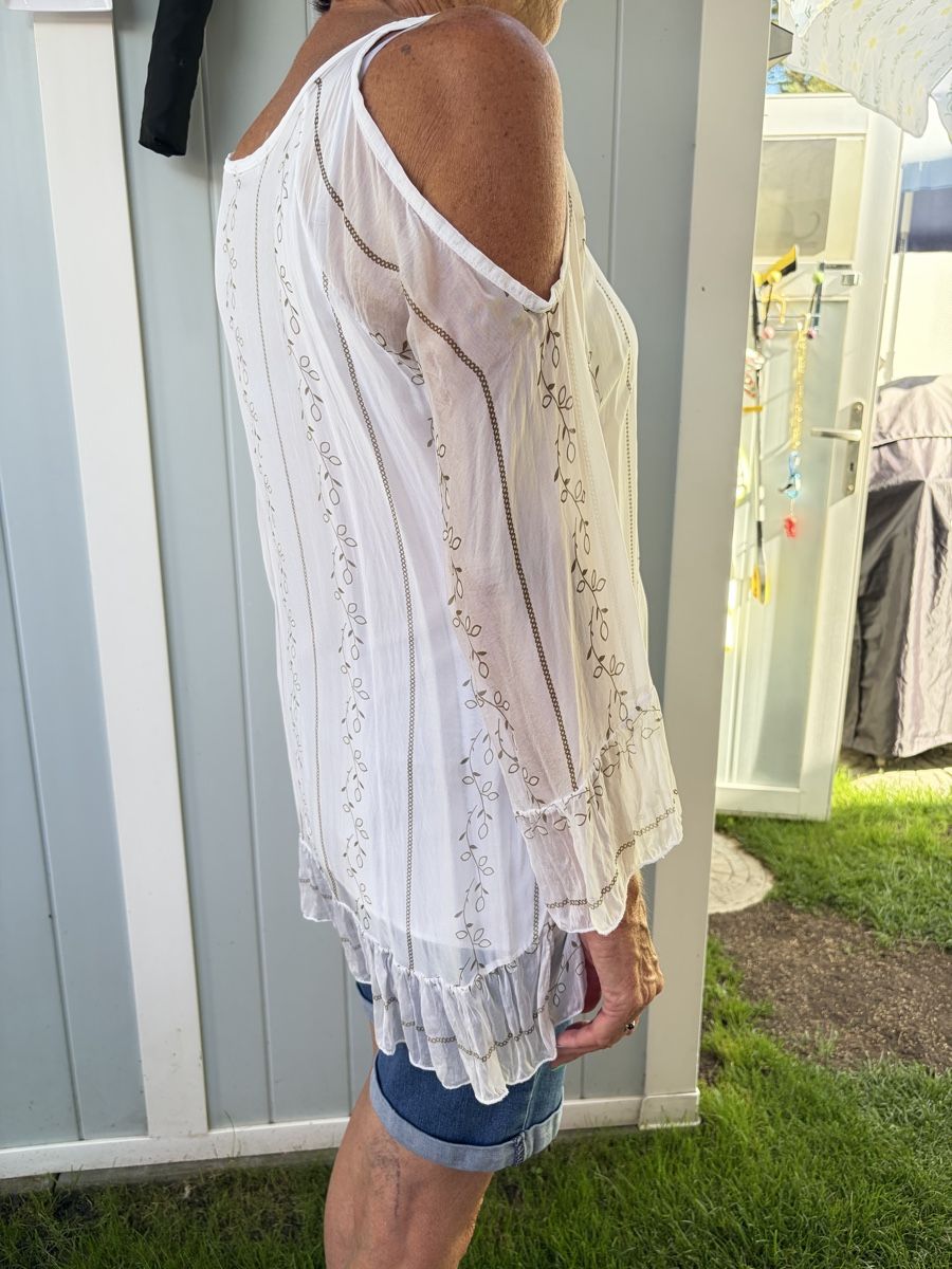 Tuniche: Damen Bluse weiss, Grösse S/M – Usato da Bern venduto da Bern4you 2