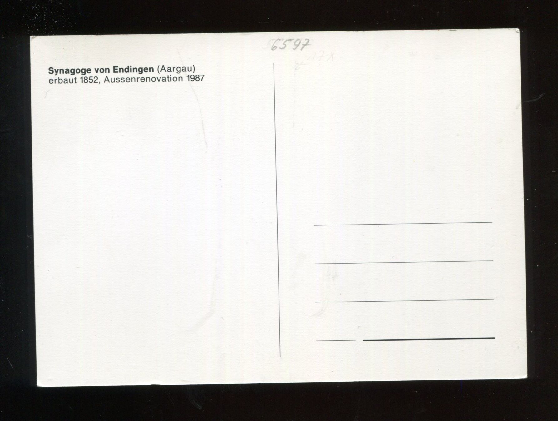 Cartoline postali: Endingen, Synagoge – Usato da Aarau venduto da Elmaar41 1