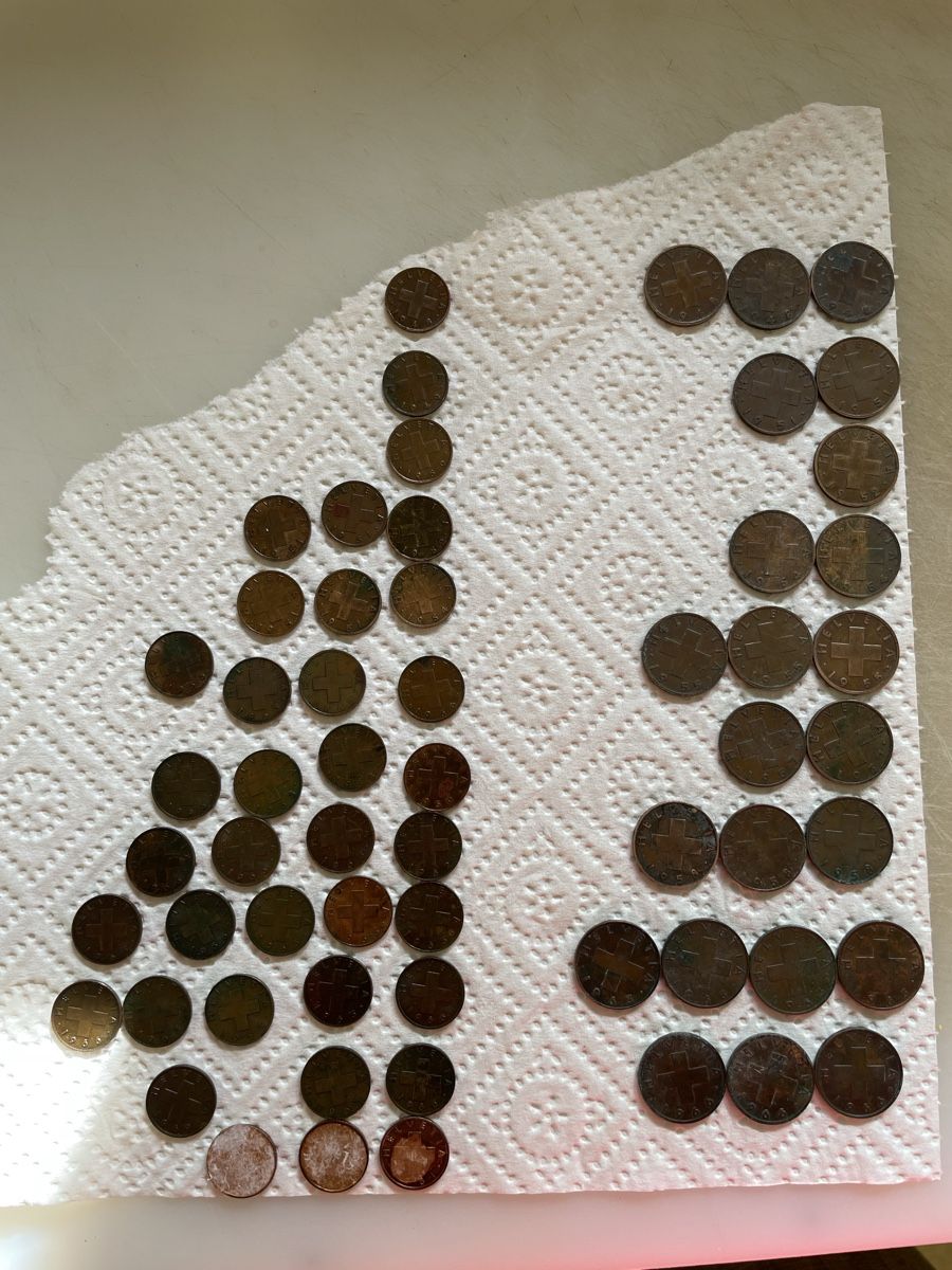 Tutti le monete: Rappen ab 1948 total 60 Stück – Usato da Siebnen venduto da Starlauf