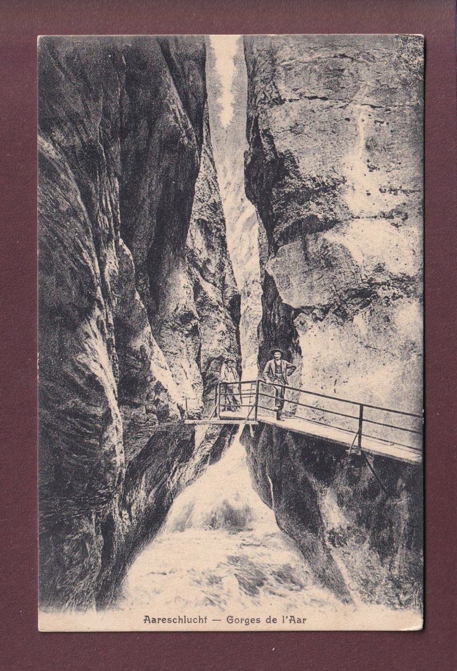 Cartoline postali: AARESCHLUCHT - Mann - 1912 – Usato da Pully venduto da nicecards
