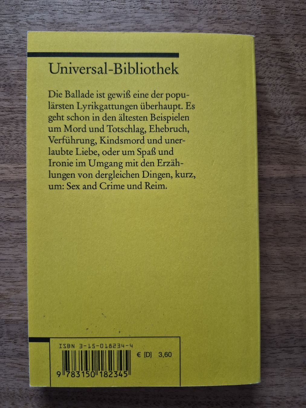 Bücher: Fünfzig Balladen - Reclam – Neu (gemäss Beschreibung) aus Olten von bayoffires 1