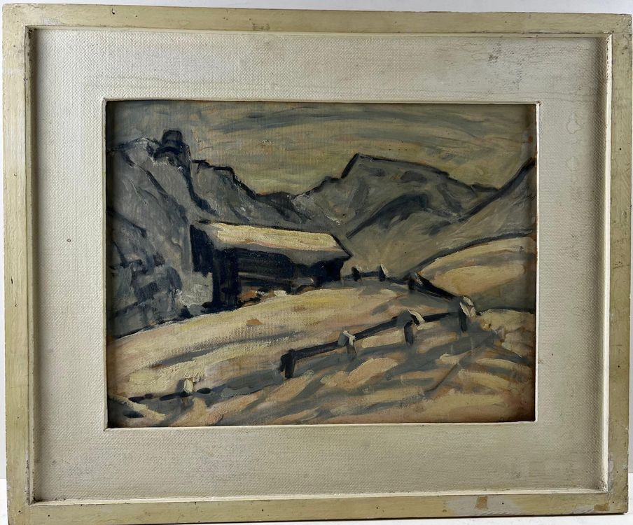 Peinture à L'huile Signée Benno Stadler (1908-1984) – Paysage D'automne Boisé, Original