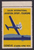 Flugspende Vignette 1934.1 Salon Geneve ungebraucht *