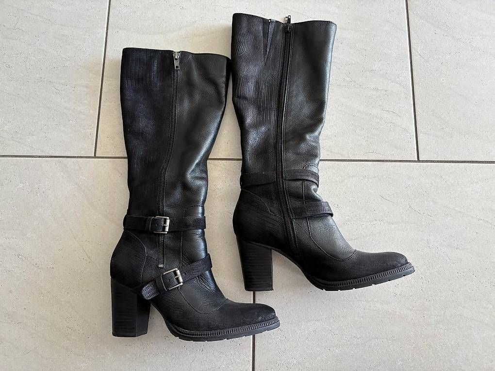 Damenschuhe: Schwarze Lederstiefel Gr. 36 – Gebraucht aus Willisau von ani_gtk8