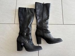 Schwarze Lederstiefel Gr. 36